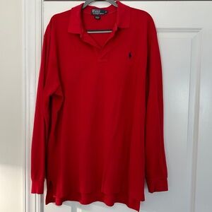 Polo by Ralph Lauren Men's Long Sleeve Polo Shirt/Red